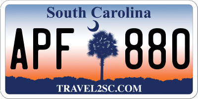 SC license plate APF880
