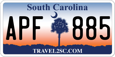 SC license plate APF885