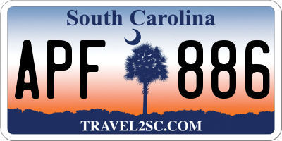 SC license plate APF886