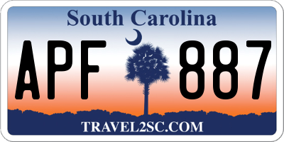 SC license plate APF887