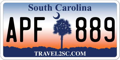 SC license plate APF889