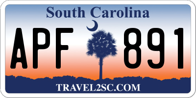 SC license plate APF891