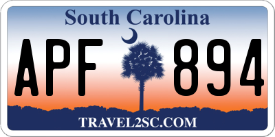SC license plate APF894