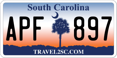 SC license plate APF897