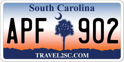 SC license plate APF902