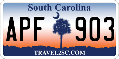 SC license plate APF903