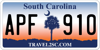 SC license plate APF910