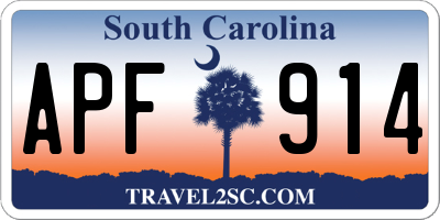 SC license plate APF914