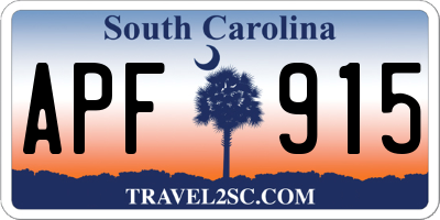 SC license plate APF915