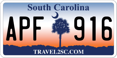SC license plate APF916