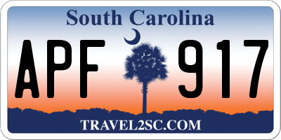 SC license plate APF917
