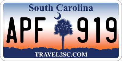 SC license plate APF919