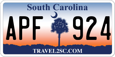 SC license plate APF924