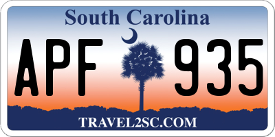 SC license plate APF935