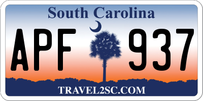SC license plate APF937