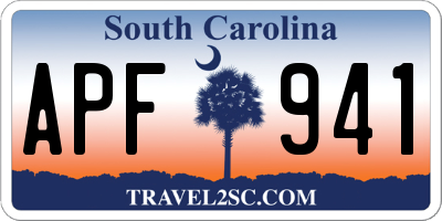 SC license plate APF941