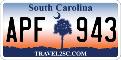 SC license plate APF943