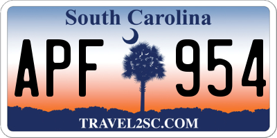 SC license plate APF954