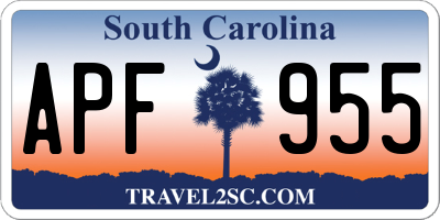 SC license plate APF955
