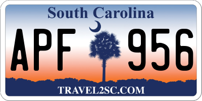 SC license plate APF956