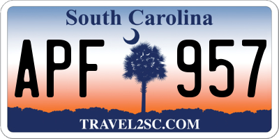 SC license plate APF957