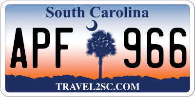 SC license plate APF966