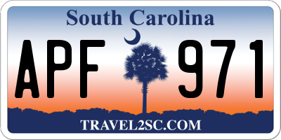 SC license plate APF971