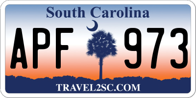 SC license plate APF973