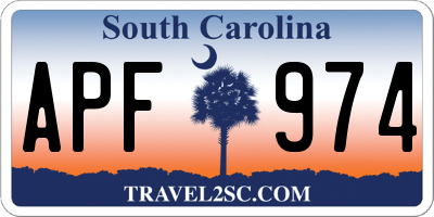 SC license plate APF974