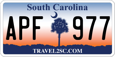 SC license plate APF977