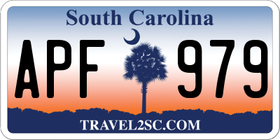 SC license plate APF979