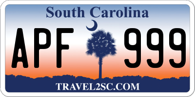SC license plate APF999