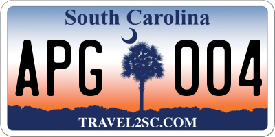 SC license plate APG004