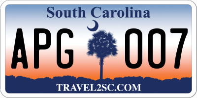 SC license plate APG007
