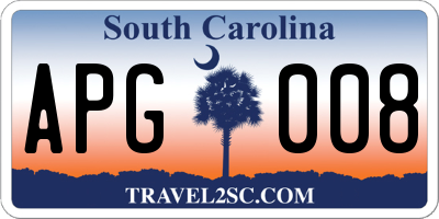 SC license plate APG008