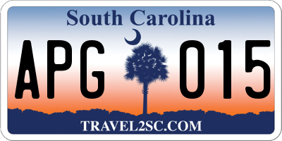 SC license plate APG015