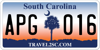 SC license plate APG016