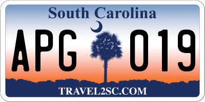 SC license plate APG019