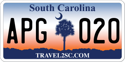 SC license plate APG020