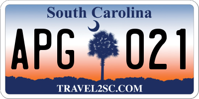 SC license plate APG021