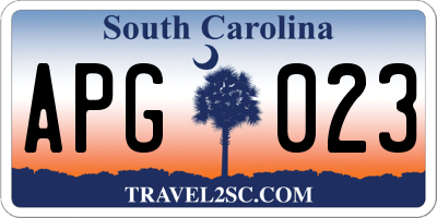 SC license plate APG023