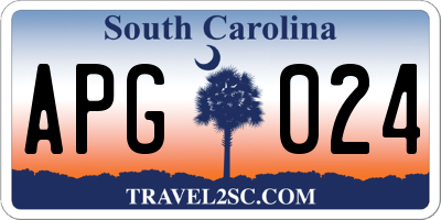 SC license plate APG024