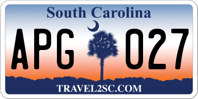SC license plate APG027