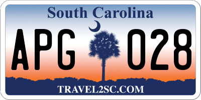 SC license plate APG028