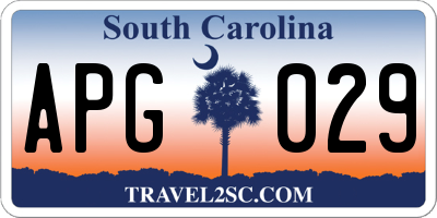 SC license plate APG029