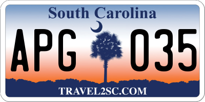 SC license plate APG035