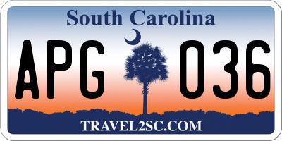 SC license plate APG036