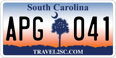 SC license plate APG041