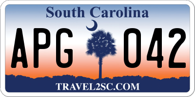 SC license plate APG042
