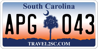 SC license plate APG043